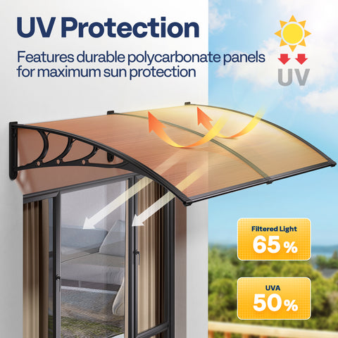 VIVOHOME Awning Canopy Window Door Outdoor 40x40/80/120Inch VIVOHOME Awning Canopy Window Door Outdoor 40x40/80/120Inch