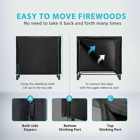VIVOHOME Firewood Rack with Cover VIVOHOME Firewood Rack with Cover