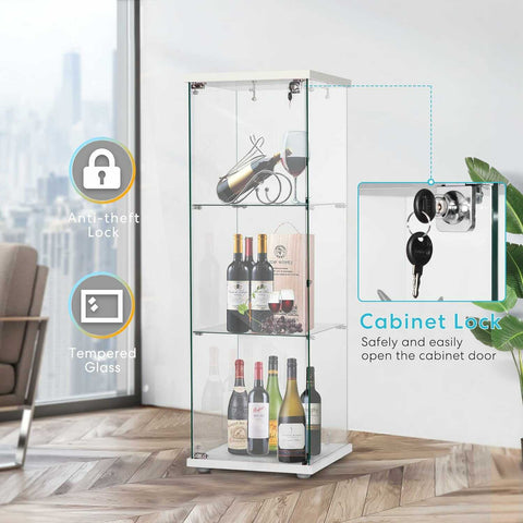 VIVOHOME Glass Countertop Display Showcase Cabinet Bookcase VIVOHOME Glass Countertop Display Showcase Cabinet Bookcase