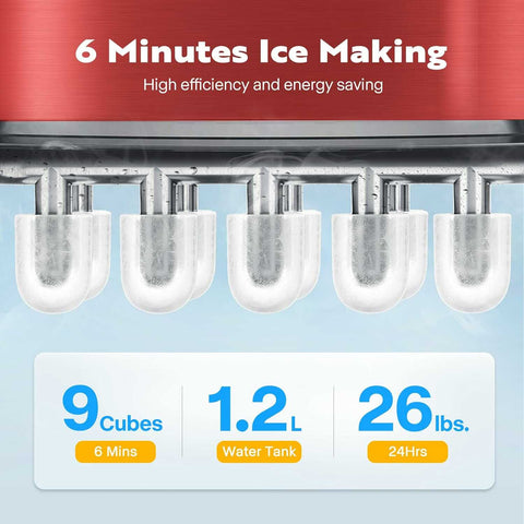 VIVOHOME Countertop Ice Maker Machine with Hand Scoop 26lbs/Day VIVOHOME Countertop Ice Maker Machine with Hand Scoop 26lbs/Day
