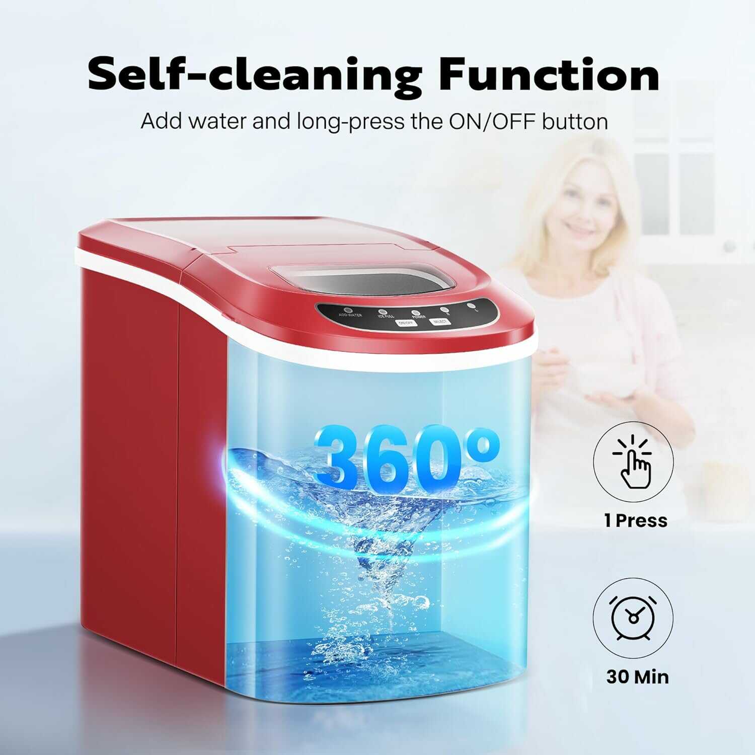 VIVOHOME Countertop Ice Maker Machine with Hand Scoop 26lbs/Day VIVOHOME Countertop Ice Maker Machine with Hand Scoop 26lbs/Day