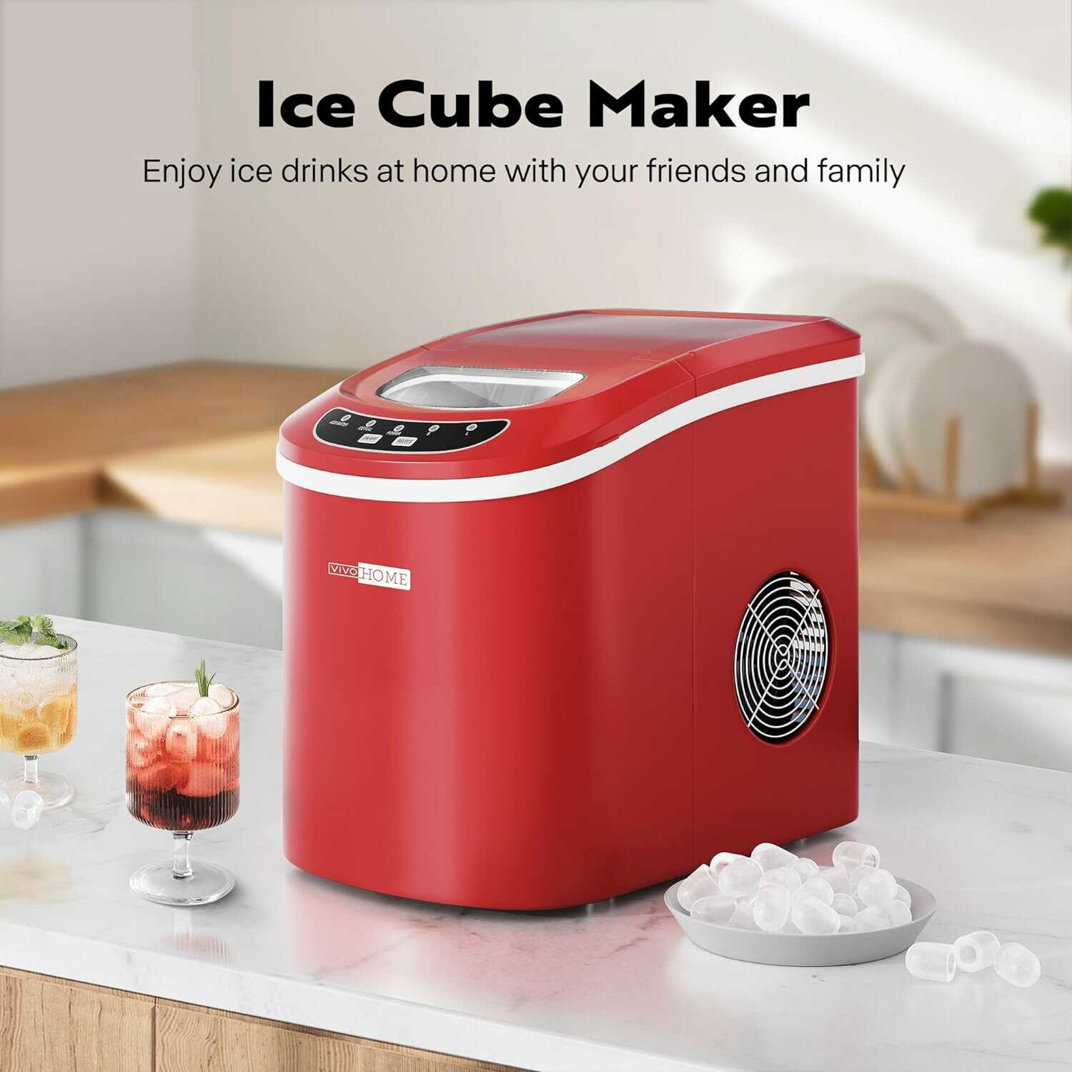 VIVOHOME Countertop Ice Maker Machine with Hand Scoop 26lbs/Day VIVOHOME Countertop Ice Maker Machine with Hand Scoop 26lbs/Day