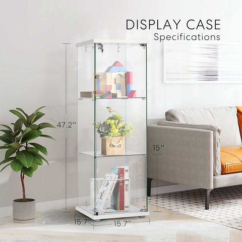 VIVOHOME Glass Countertop Display Showcase Cabinet Bookcase VIVOHOME Glass Countertop Display Showcase Cabinet Bookcase