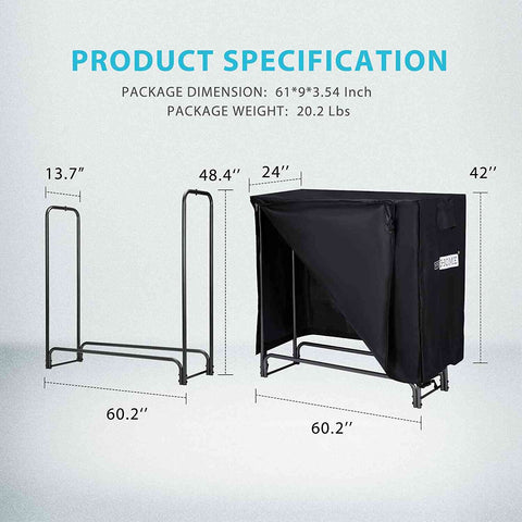 VIVOHOME Firewood Rack with Cover VIVOHOME Firewood Rack with Cover