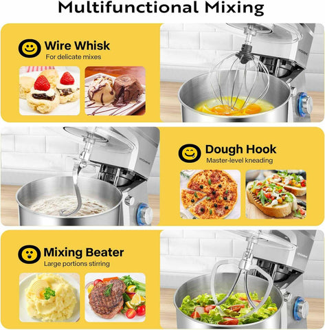 VIVOHOME Electric Stand Mixer 7.5 Quart with Beater, Dough Hook, Wire Whip, and Egg Separator VIVOHOME Electric Stand Mixer 7.5 Quart with Beater, Dough Hook, Wire Whip, and Egg Separator