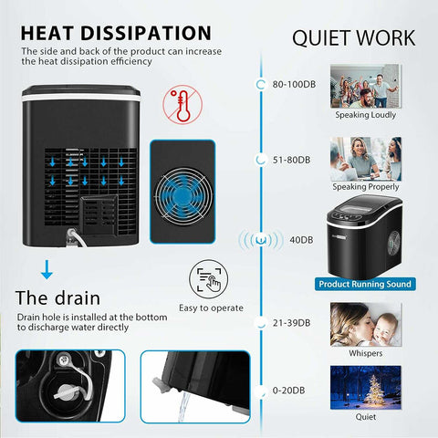 VIVOHOME Countertop Ice Maker Machine with Hand Scoop 26lbs/Day VIVOHOME Countertop Ice Maker Machine with Hand Scoop 26lbs/Day
