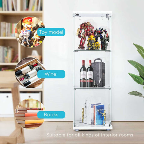 VIVOHOME Glass Countertop Display Showcase Cabinet Bookcase VIVOHOME Glass Countertop Display Showcase Cabinet Bookcase