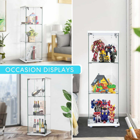 VIVOHOME Glass Countertop Display Showcase Cabinet Bookcase VIVOHOME Glass Countertop Display Showcase Cabinet Bookcase