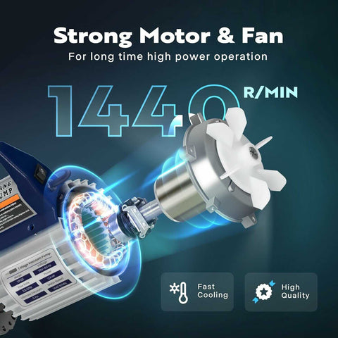 VIVOHOME HVAC Vacuum Pump 3.5 CFM 1/4 HP Single Stage for R12 R22 R134a R410a Systems VIVOHOME HVAC Vacuum Pump 3.5 CFM 1/4 HP Single Stage for R12 R22 R134a R410a Systems