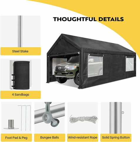 VIVOHOME Carport Portable Garage 10 x 20ft VIVOHOME Carport Portable Garage 10 x 20ft
