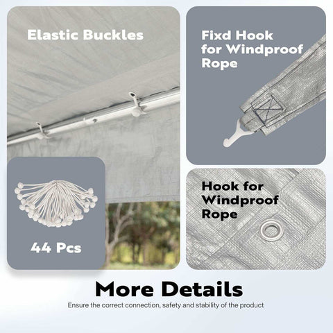 VIVOHOME Carport Replacement Canopy Cover VIVOHOME Carport Replacement Canopy Cover