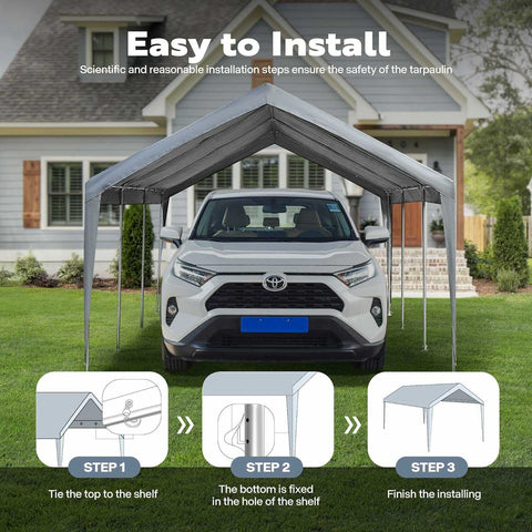 VIVOHOME Carport Replacement Canopy Cover VIVOHOME Carport Replacement Canopy Cover