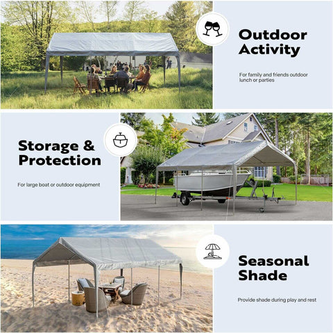 VIVOHOME Carport Replacement Canopy Cover VIVOHOME Carport Replacement Canopy Cover