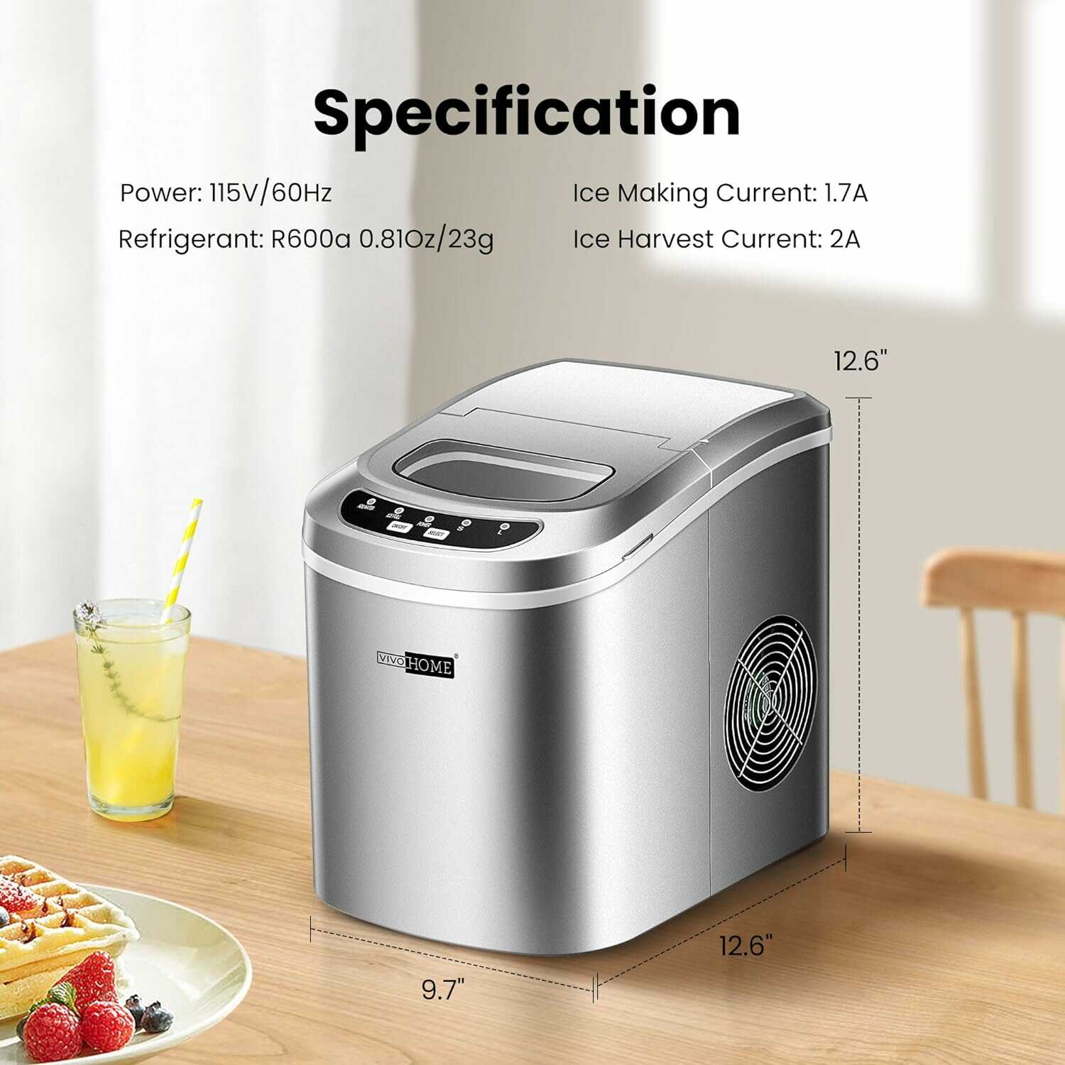 VIVOHOME Countertop Ice Maker Machine with Hand Scoop 26lbs/Day VIVOHOME Countertop Ice Maker Machine with Hand Scoop 26lbs/Day