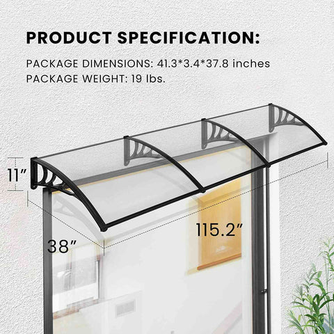VIVOHOME Awning Canopy Window Door Outdoor 40x40/80/120Inch VIVOHOME Awning Canopy Window Door Outdoor 40x40/80/120Inch