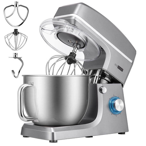 VIVOHOME 7.5 Quart Stand Mixer, 660W 6-Speed Tilt-Head Kitchen Electric Food Mixer with Beater, Dough Hook and Wire Whip, Iron Gray VIVOHOME 7.5 Quart Stand Mixer, 660W 6-Speed Tilt-Head Kitchen Electric Food Mixer with Beater, Dough Hook and Wire Whip, Iron Gray