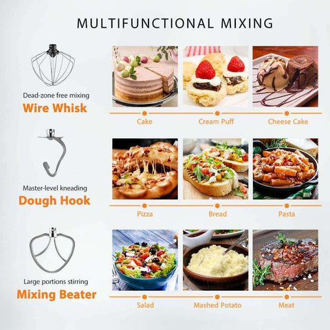 VIVOHOME 7.5 Quart Stand Mixer, 660W 6-Speed Tilt-Head Kitchen Electric Food Mixer with Beater, Dough Hook and Wire Whip, Red VIVOHOME 7.5 Quart Stand Mixer, 660W 6-Speed Tilt-Head Kitchen Electric Food Mixer with Beater, Dough Hook and Wire Whip, Red