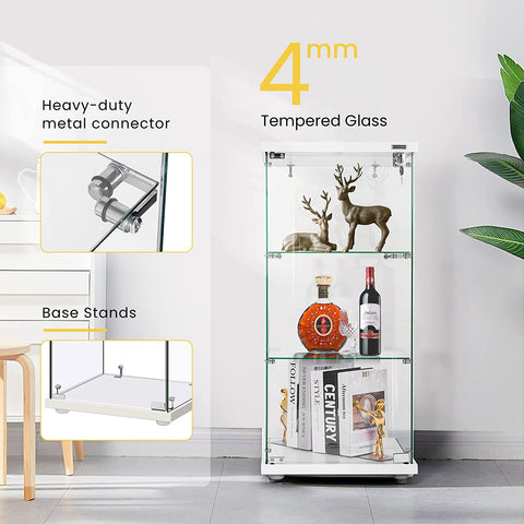 VIVOHOME Glass Countertop Display Showcase Cabinet Bookcase VIVOHOME Glass Countertop Display Showcase Cabinet Bookcase