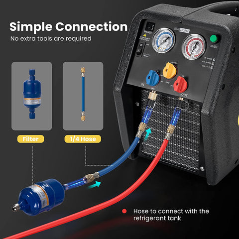 VIVOHOME Refrigerant Recovery Machine R1234YF 1 HP Dual Cylinder Portable VIVOHOME Refrigerant Recovery Machine R1234YF 1 HP Dual Cylinder Portable