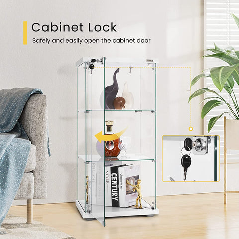 VIVOHOME Glass Countertop Display Showcase Cabinet Bookcase VIVOHOME Glass Countertop Display Showcase Cabinet Bookcase