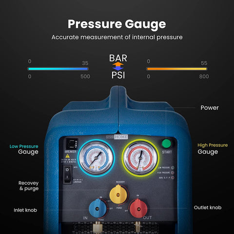 VIVOHOME Refrigerant Recovery Machine R1234YF 1 HP Dual Cylinder Portable VIVOHOME Refrigerant Recovery Machine R1234YF 1 HP Dual Cylinder Portable