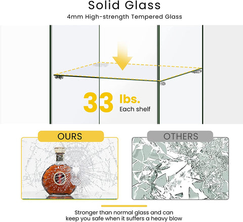 VIVOHOME Glass Countertop Display Showcase Cabinet Bookcase VIVOHOME Glass Countertop Display Showcase Cabinet Bookcase