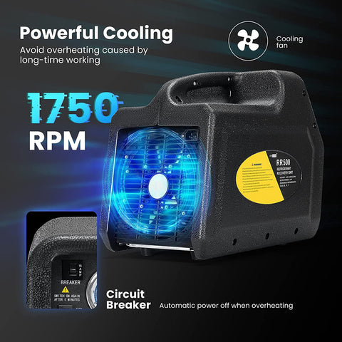 VIVOHOME Refrigerant Recovery Machine R1234YF 1 HP Dual Cylinder Portable VIVOHOME Refrigerant Recovery Machine R1234YF 1 HP Dual Cylinder Portable