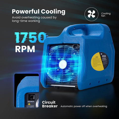 VIVOHOME Refrigerant Recovery Machine R1234YF 1 HP Dual Cylinder Portable VIVOHOME Refrigerant Recovery Machine R1234YF 1 HP Dual Cylinder Portable