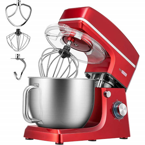 VIVOHOME 7.5 Quart Stand Mixer, 660W 6-Speed Tilt-Head Kitchen Electric Food Mixer with Beater, Dough Hook and Wire Whip, Red VIVOHOME 7.5 Quart Stand Mixer, 660W 6-Speed Tilt-Head Kitchen Electric Food Mixer with Beater, Dough Hook and Wire Whip, Red
