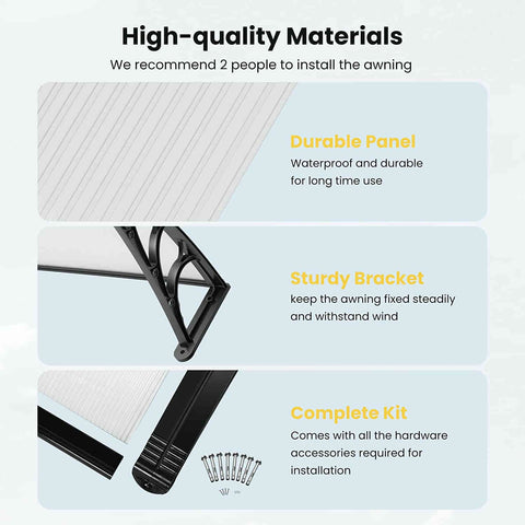 VIVOHOME Awning Canopy Window Door Outdoor 40x40/80/120Inch VIVOHOME Awning Canopy Window Door Outdoor 40x40/80/120Inch