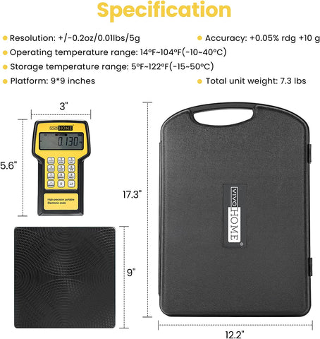 VIVOHOME Electronic Digital Refrigerant Charging Weight Freon Scale with Case 220Lbs VIVOHOME Electronic Digital Refrigerant Charging Weight Freon Scale with Case 220Lbs