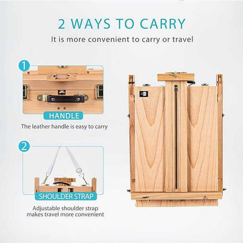 VH French Style Wooden Art Easel Portable Tripod Painting Stand Height Adjustable with Sketch Box and Storage Drawer Palette