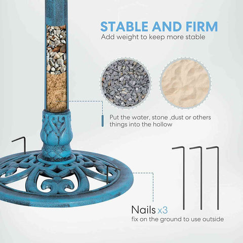 VIVOHOME Bird Bath and Solar Powered Fountain Combo Set