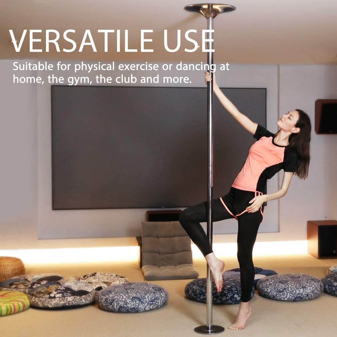 VIVOHOME Perfect Fitness Bar Portable Spinning Dance Stripping Pole for Home Fitness