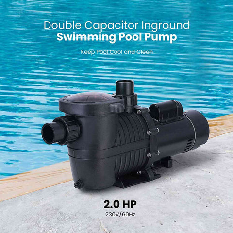 VIVOHOME 2.0 HP Dual Speed Swimming Pool Pump with Strainer Basket