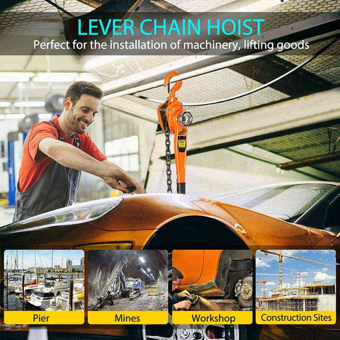 SPECSTAR Lever Chain Hoist with 2 Heavy Duty Hooks