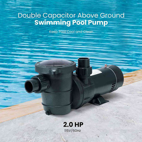 VIVOHOME 2.0 HP Dual Speed Swimming Pool Pump with Strainer Basket