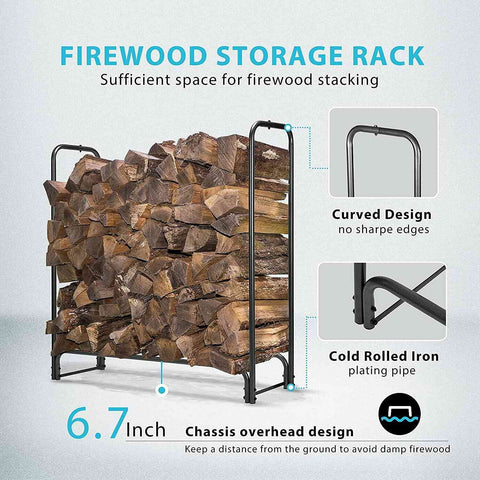 VIVOHOME Firewood Rack with Cover