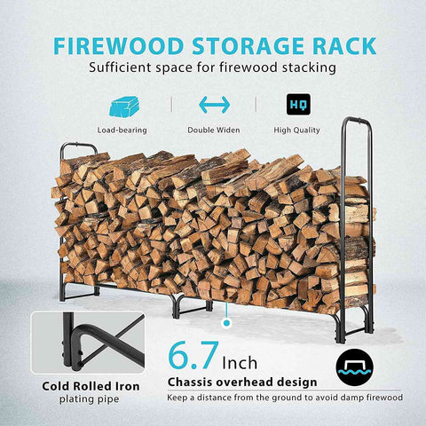 VIVOHOME Firewood Rack with Cover