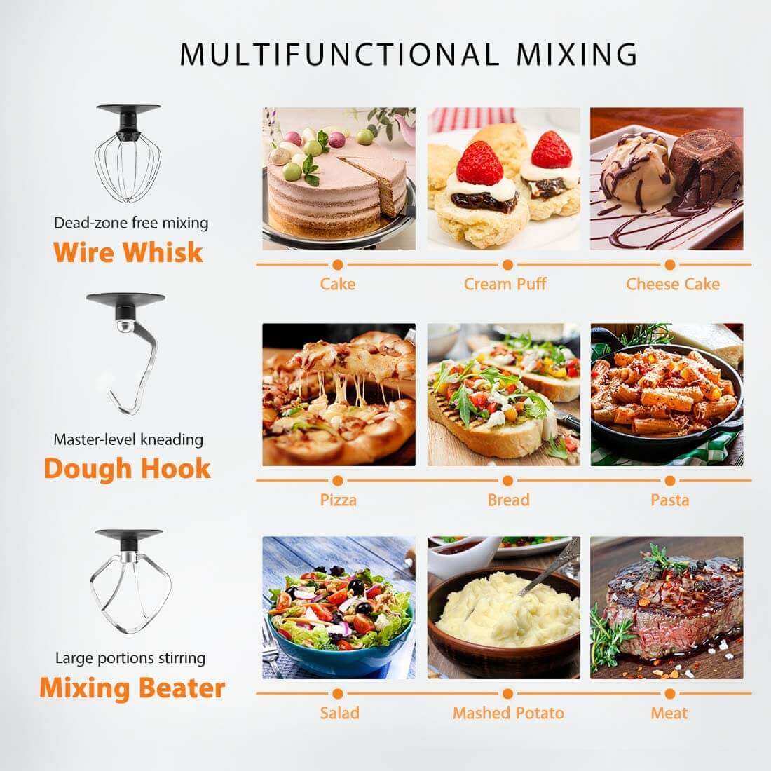 VIVOHOME Multifunctional Electric Stand Mixer