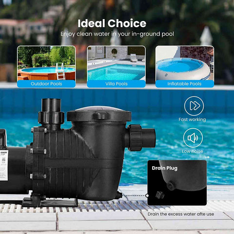 VIVOHOME 2.0 HP Dual Speed Swimming Pool Pump with Strainer Basket