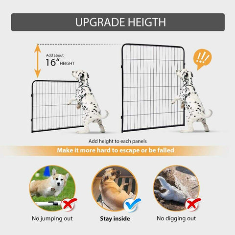 VH Foldable Metal Exercise Pet Fence Barrier Playpen Kennel 8 Panels