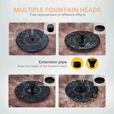 VIVOHOME Bird Bath and Solar Powered Fountain Combo Set