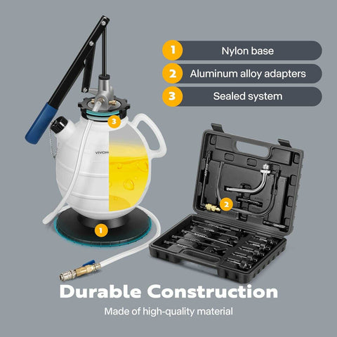 VIVOHOME 7.5L Manual Transmission Fluid Pump with 15 Adapters