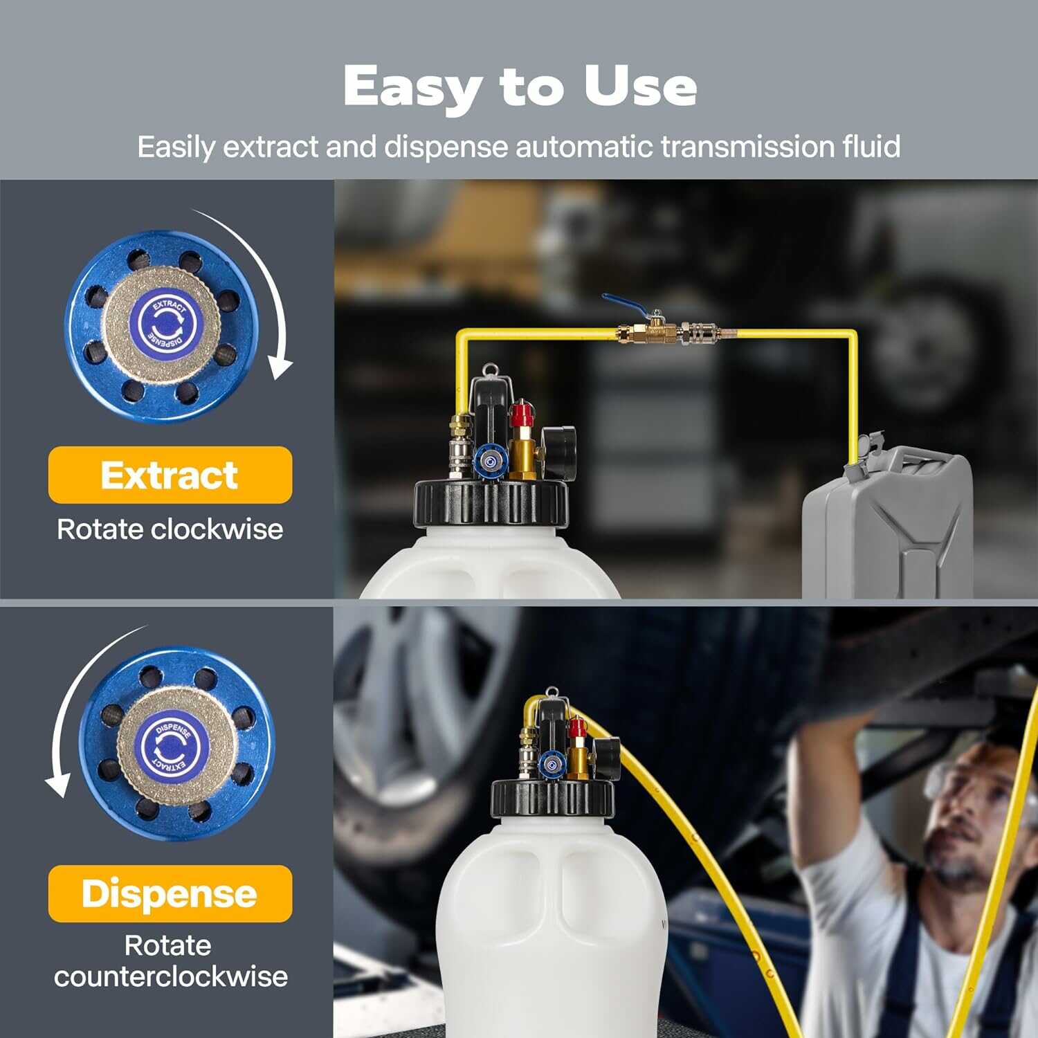 VIVOHOME 10L Automatic Pneumatic Transmission Fluid Pump with 15Pcs ATF Adapters