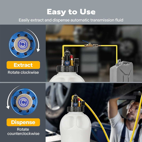 VIVOHOME 10L Automatic Pneumatic Transmission Fluid Pump with 15Pcs ATF Adapters