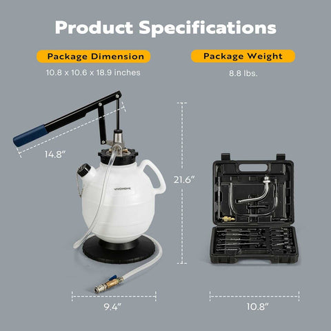VIVOHOME 7.5L Manual Transmission Fluid Pump with 15 Adapters