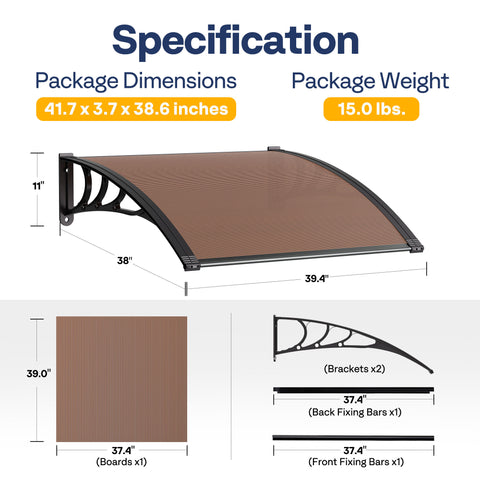 VIVOHOME Awning Canopy Window Door Outdoor 40x40/80/120Inch