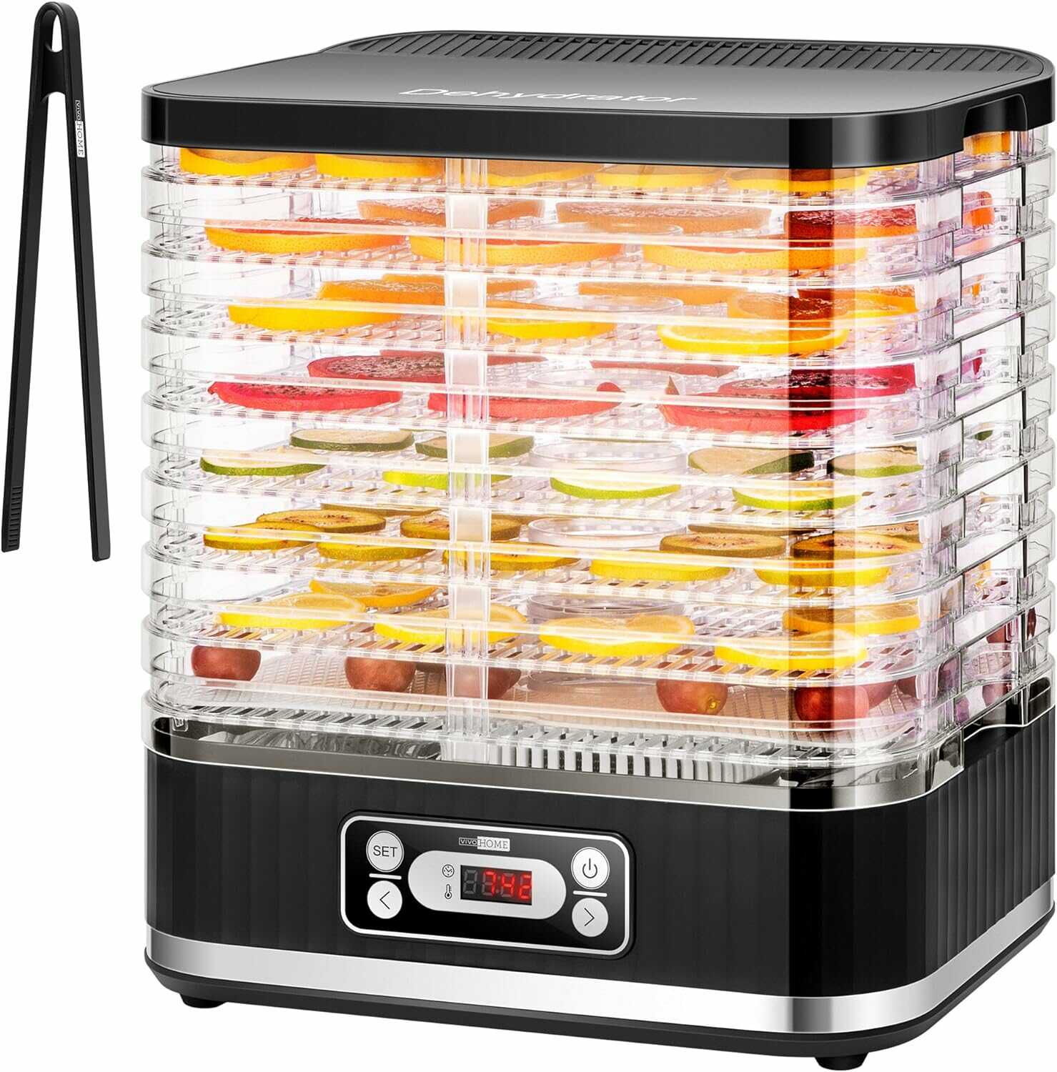 VIVOHOME 8 Trays Food Dehydrator Machine with Digital Timer and Temperature Control