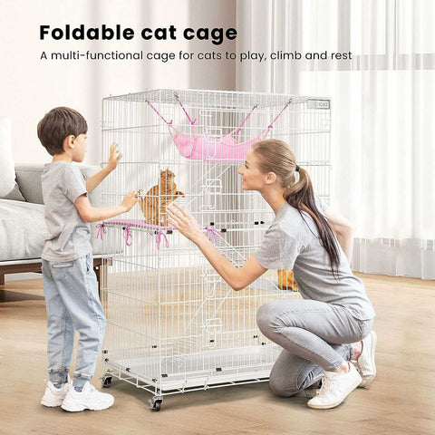 VIVOHOME 4-Tier 49 Inch Metal Cat Kitten Cage